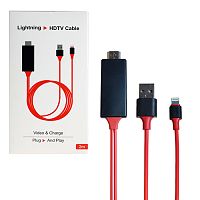 адаптер lightning на hdmi cable 2000mm plug 4k  фото