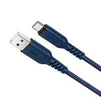 шнур usb - type-c hoco x59 синий, длина 1 м, (3 а)  фото