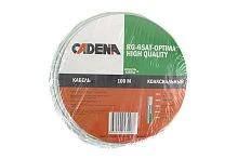 кабель cadena rg-6sat optima высокого кач. коаксиальный белый оплётка 64*0,12 с зелен полосой за 1м  фото