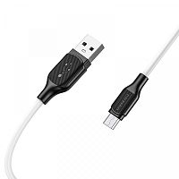 кабель usb - microusb borofone bx42 белый 1м (2,4а) силикон  фото